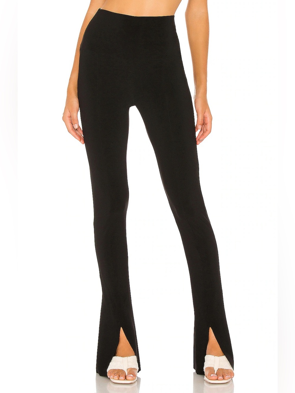 NWOT Norma Kamali Spat Legging Black Size S Front Slit Flare Pants Revolve